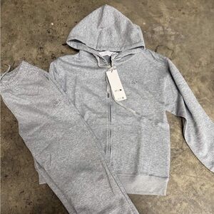 Gray Alo Hoodie and Sweatpants Set